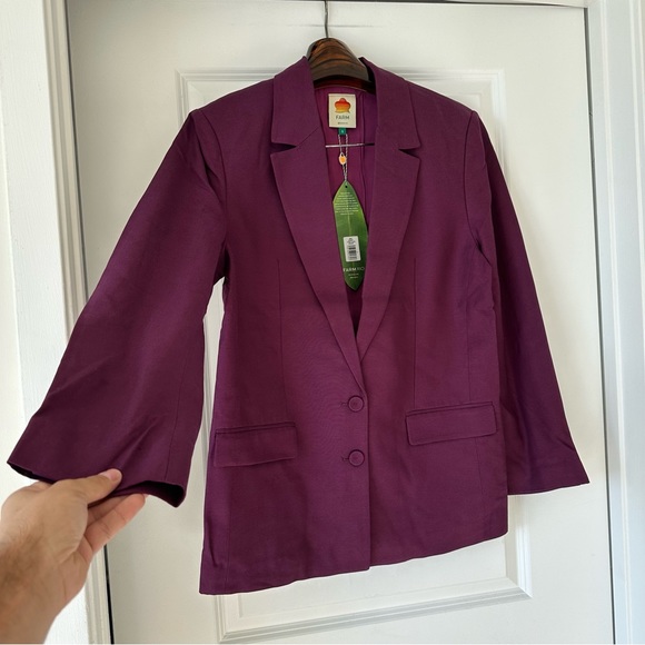 Farm Rio Burgundy Straight Blazer - Picture 3 of 11
